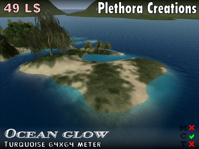 Ocean glow Turquoise 64x64 meter