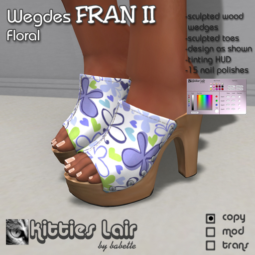 *KL* Wedges Fran II Lavender Floral