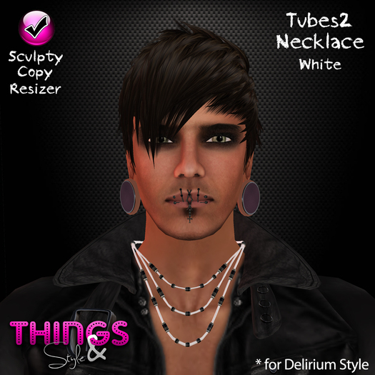 T&S - Tubes2 Necklace - White