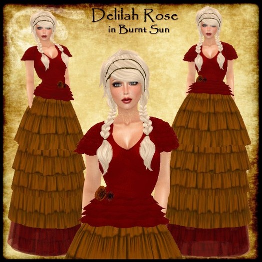 Promo $25 Delilah Rose in Burnt Sun Ruffled Dress Country Chic