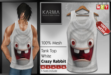 Karma - Mesh Tank Top White Crazy Rabbit - 5 Sizes include