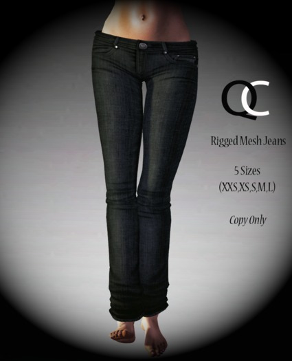 -{ QC }- Rigged Mesh Jeans - Black [Usa]
