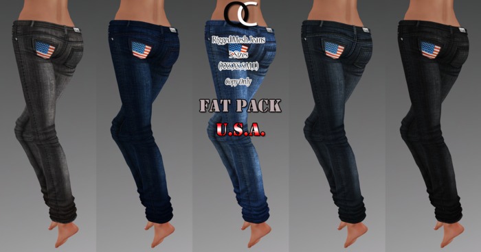 -{ QC }- Rigged Mesh Jeans (Usa) Fat Pack