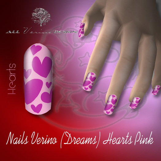 Nails Verino (Dreams) Hearts Pink