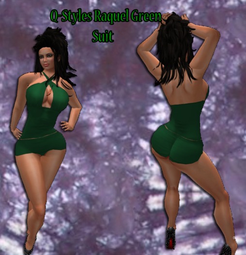 Q-Styles Raquel Green Suit
