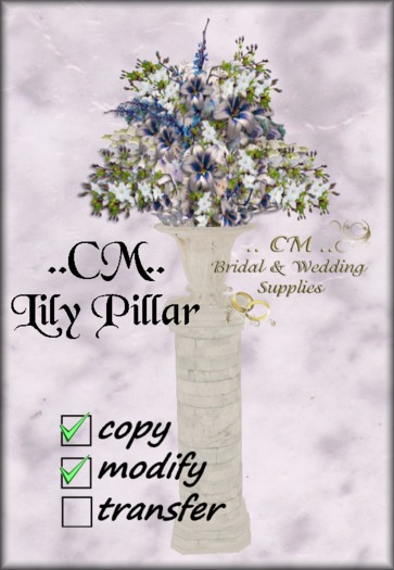 ..CM..Lily Flower Pillar - Blue