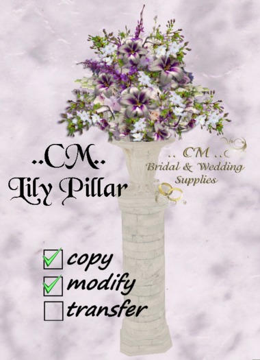 ..CM..Lily Flower Pillar - Purple