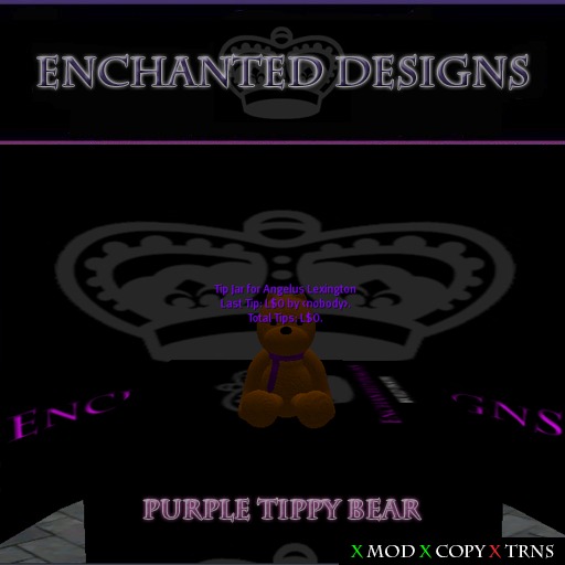Enchanted Designs - Purple Tippy Bear