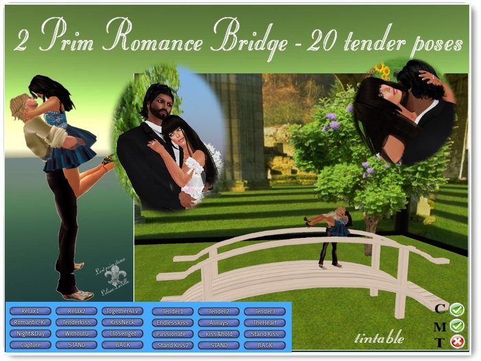 2 PRIM tintable BRIDGE COUPLE MENU 