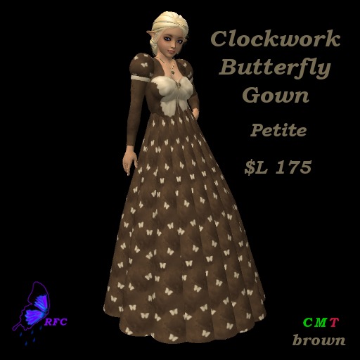 Petite ClockworkButterfly Gown-Brown