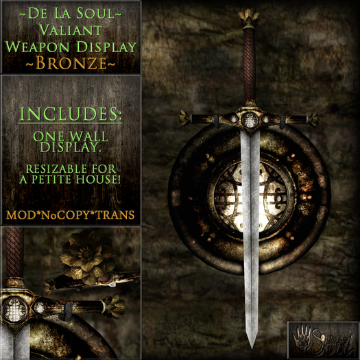 DLS~Display Thorn Sword & Shield - Bronze