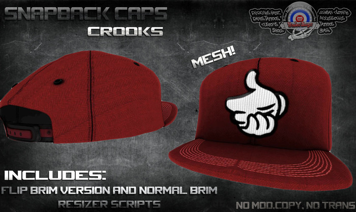 [UnderDogs] - SnapBack - Crooks - MESH (Brim Up/Down)