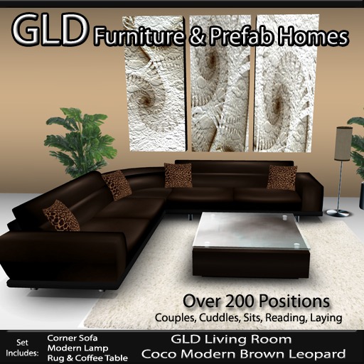 GLD Living Room Coco Modern Brown Leopard 
