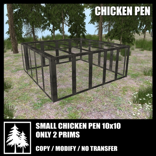 Small Chicken Pen, 2 prims boxed R&A