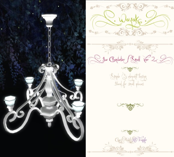 [.Wayak'.] Chandelier Icy Silver Small Ver 2 ..Copy/Mod..