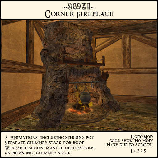 ~SWAN~ Corner Fireplace (With Animations)