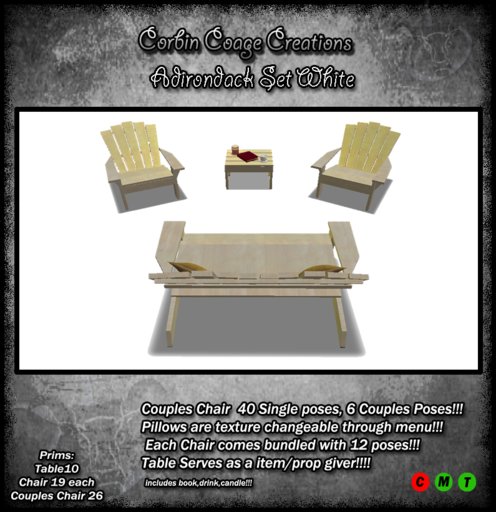Adirondack  White Set - Couple's Set