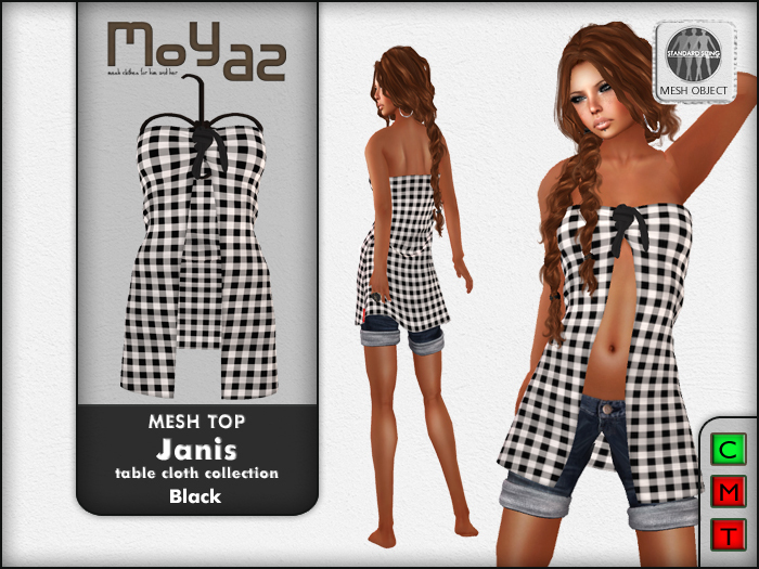 Janis Mesh Top black - table cloth