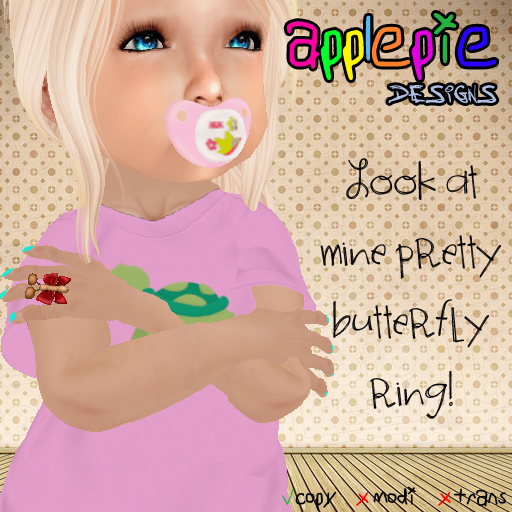 >> applepie << Designs ~ Butterfly ring 