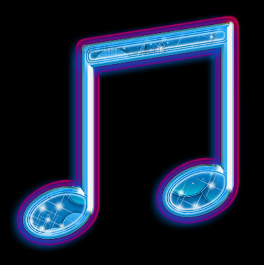 Neon Music Note 1 Soft Glow