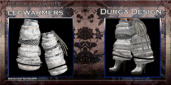 Legwarmer Neko black white resize Xstr , Durga Design
