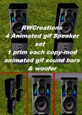 Set of 4 Animated gif Speaker set  DJ or dance place  copy mod (boxed)