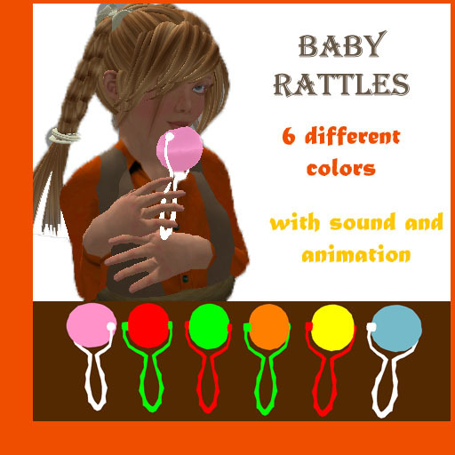 Second Life Marketplace Blissful Kids & Mommies Green Baby Rattle