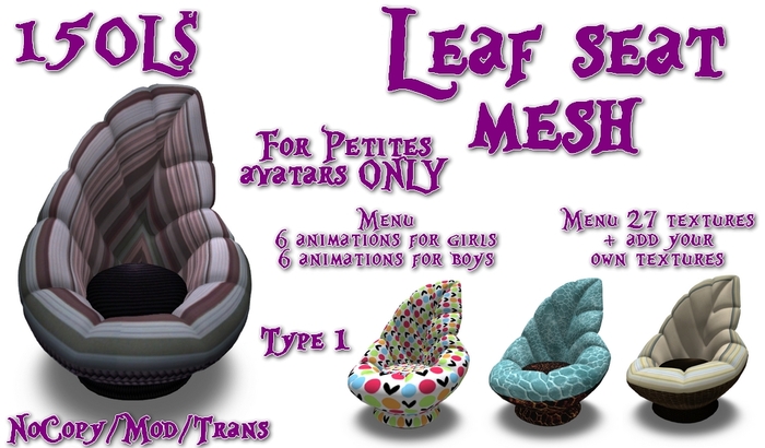 Petite Leaf seat mesh Type 1