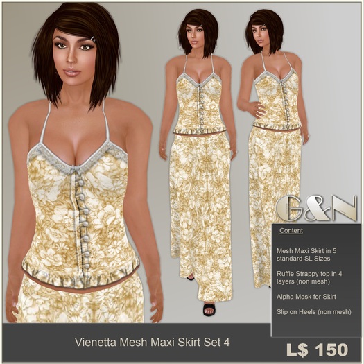 G&N Quality Design Vienetta Mesh Maxi Skirt Set 4 (Copy Version)