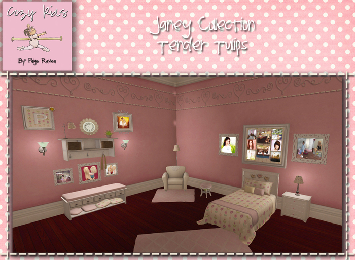 Janey Collection Tender Tulips ~ Complete Bedroom Set