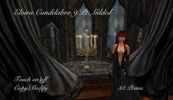 Elvira Candelabra 9 Pt. Gilded