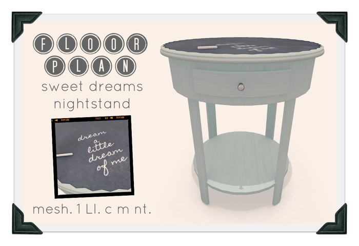 floorplan. - sweet dreams nightstand [boxed]