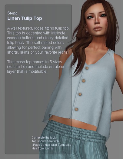 ::Page 3:: Rigged Mesh Linen Tulip Top - Stone