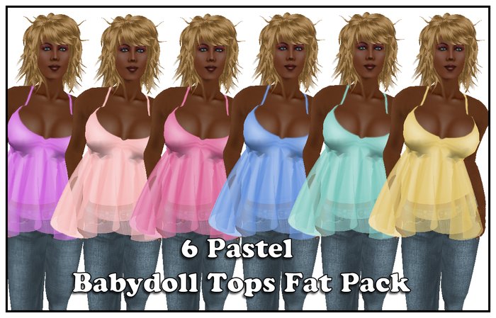 6 Pastel Babydoll Tops Fat Pack