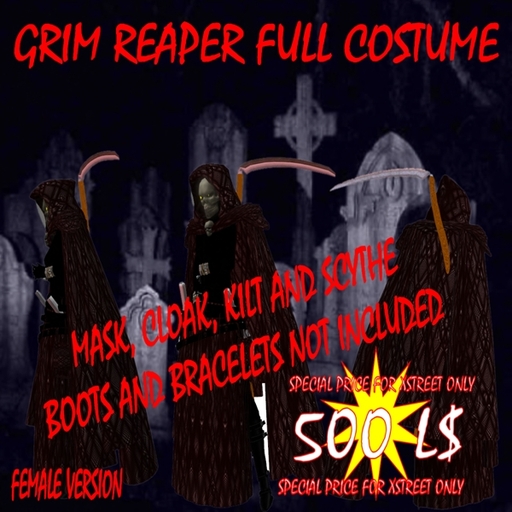 Halloween Female Grim Reaper Full Costume