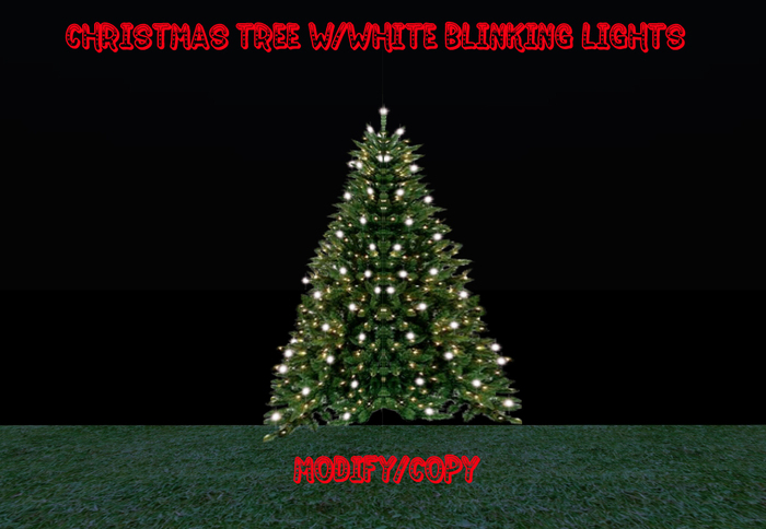 2 Prim Christmas Tree w/White Blinking Lights (No Flashing Gray!!)