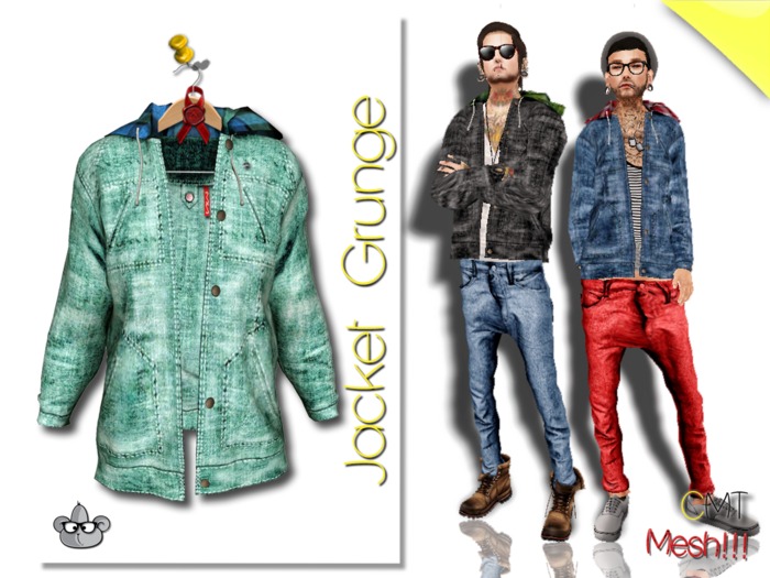 .::[NerdMonkey*Clothes] - [Grunge jacket turquoise]::. 