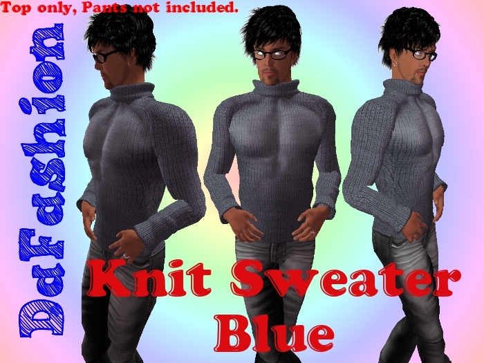 DaFashion Knit Sweater Blue
