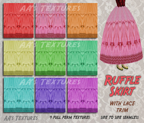 Ruffle Lace Skirt Textures