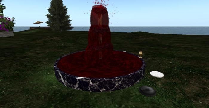 3 Tier Blood Fountain, Gothic Black Marble