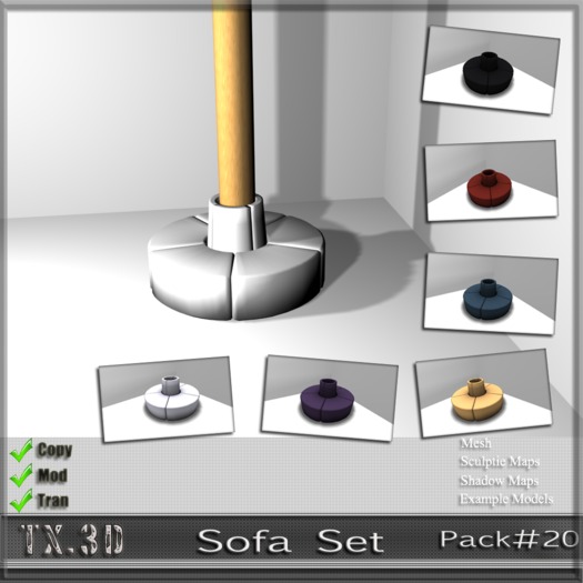 TX3D :: Sofa Set 20 - Sculpt - Mesh