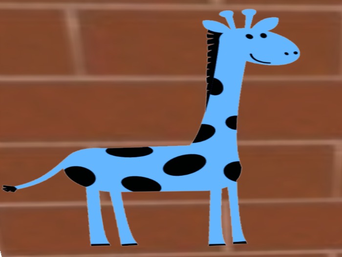 Blue giraffe wall decal