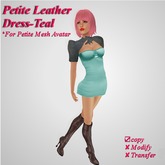 *Angel Rae's* Petite Leather dress-Teal