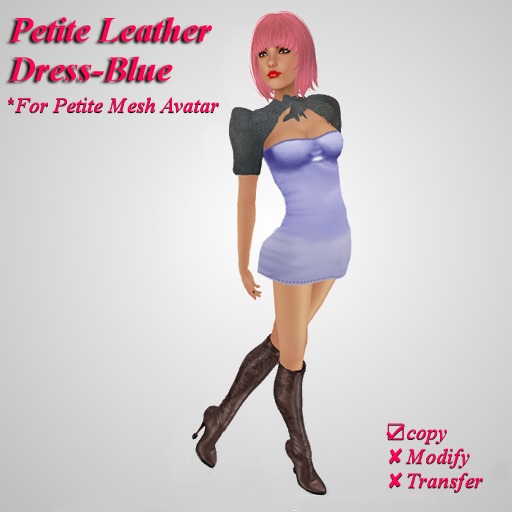 *Angel Rae's* Petite Leather dress-Blue