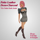 *Angel Rae's* Petite Leather dress-Charcoal