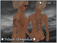 Abstract Tribal Back Tattoo