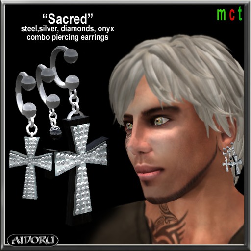 AIDORU sacred piercing on left ear (can be unisex)