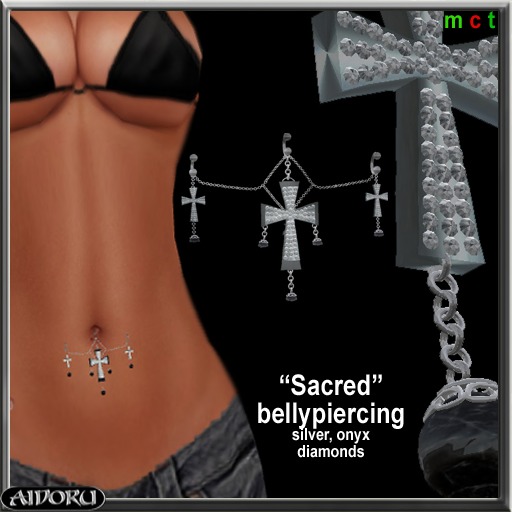 AIDORU sacred chained belly piercing (her fit, can be unisex)