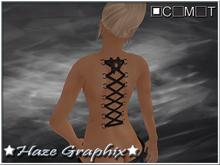 Corset Style Back Piercing Tattoo
