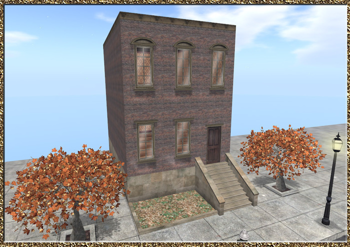 NYC Brownstone Build (Red Facade A - red wallpaper)